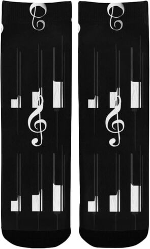 جوارب بيانو آرت كي ميلودي داكنة للمشي لمسافات طويلة - جوارب شتوية حرارية سميكة دافئة للأولاد والبنات للمدرسة، والارتداء اليومي والأنشطة الخارجية in Kuwait