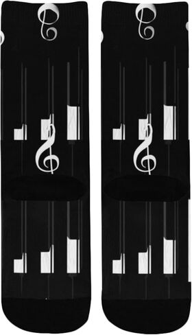 جوارب بيانو آرت كي ميلودي داكنة للمشي لمسافات طويلة - جوارب شتوية حرارية سميكة دافئة للأولاد والبنات للمدرسة، والارتداء اليومي والأنشطة الخارجية in Kuwait