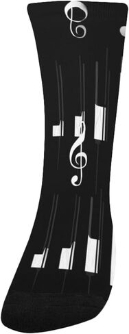 جوارب بيانو آرت كي ميلودي داكنة للمشي لمسافات طويلة - جوارب شتوية حرارية سميكة دافئة للأولاد والبنات للمدرسة، والارتداء اليومي والأنشطة الخارجية in Kuwait