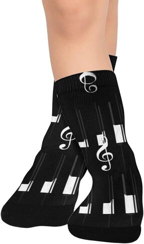 جوارب بيانو آرت كي ميلودي داكنة للمشي لمسافات طويلة - جوارب شتوية حرارية سميكة دافئة للأولاد والبنات للمدرسة، والارتداء اليومي والأنشطة الخارجية in Kuwait