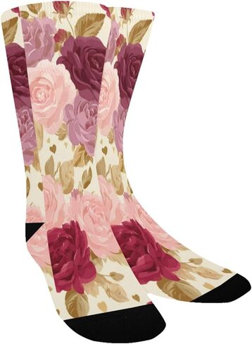 جوارب ريترو جرين ليف روز للتنزه سيرًا على الأقدام - جوارب شتوية حرارية سميكة دافئة للأولاد والبنات الصغار للمدرسة، والارتداء اليومي والأنشطة الخارجية in Kuwait