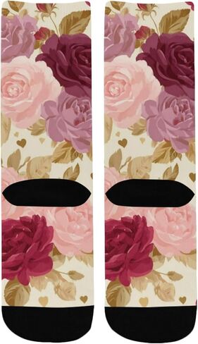 جوارب ريترو جرين ليف روز للتنزه سيرًا على الأقدام - جوارب شتوية حرارية سميكة دافئة للأولاد والبنات الصغار للمدرسة، والارتداء اليومي والأنشطة الخارجية in Kuwait