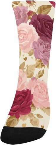 جوارب ريترو جرين ليف روز للتنزه سيرًا على الأقدام - جوارب شتوية حرارية سميكة دافئة للأولاد والبنات الصغار للمدرسة، والارتداء اليومي والأنشطة الخارجية in Kuwait