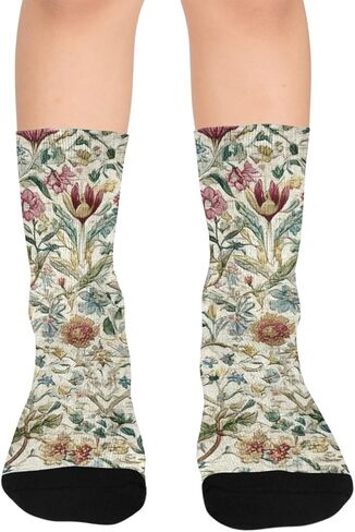 Red Bloom Vine Design Hiking Socks - Toddler Boys & Girls Warm Thick Thermal Winter Crew Socks for School, Daily Wear & Outdoor Activities in Kuwait