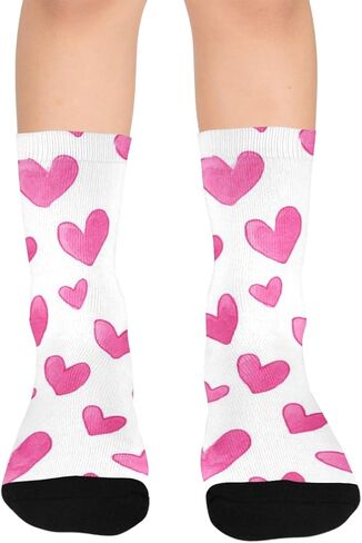 Small Pink Sketch Design Hiking Socks - Toddler Boys & Girls Warm Thick Thermal Winter Crew Socks for School, Daily Wear & Outdoor Activities in Kuwait