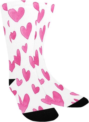 Small Pink Sketch Design Hiking Socks - Toddler Boys & Girls Warm Thick Thermal Winter Crew Socks for School, Daily Wear & Outdoor Activities in Kuwait