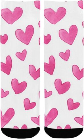 Small Pink Sketch Design Hiking Socks - Toddler Boys & Girls Warm Thick Thermal Winter Crew Socks for School, Daily Wear & Outdoor Activities in Kuwait