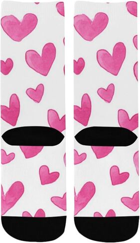 Small Pink Sketch Design Hiking Socks - Toddler Boys & Girls Warm Thick Thermal Winter Crew Socks for School, Daily Wear & Outdoor Activities in Kuwait