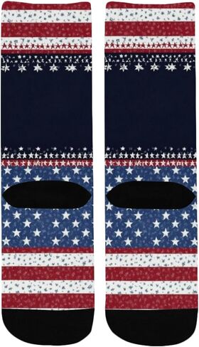 Red Blue Stripe Art Hiking Socks - Toddler Boys & Girls Warm Thick Thermal Winter Crew Socks for School, Daily Wear & Outdoor Activities in Saudi Arabia