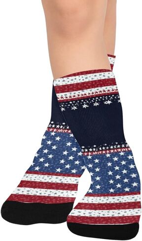Red Blue Stripe Art Hiking Socks - Toddler Boys & Girls Warm Thick Thermal Winter Crew Socks for School, Daily Wear & Outdoor Activities in Saudi Arabia