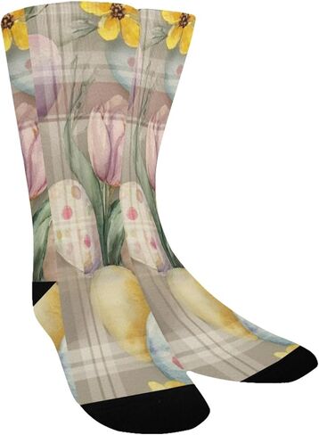 Bunny Floral Bouquet Hiking Socks - Toddler Boys & Girls Warm Thick Thermal Winter Crew Socks for School, Daily Wear & Outdoor Activities in Kuwait