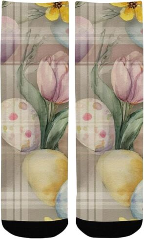 Bunny Floral Bouquet Hiking Socks - Toddler Boys & Girls Warm Thick Thermal Winter Crew Socks for School, Daily Wear & Outdoor Activities in Kuwait