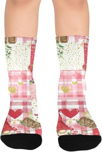 Valentine Gnome Blooms Hiking Socks - Toddler Boys & Girls Warm Thick Thermal Winter Crew Socks for School, Daily Wear & Outdoor Activities in Saudi Arabia