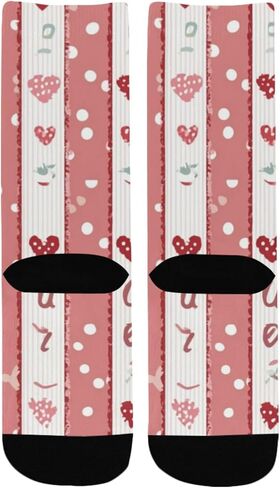 جوارب مخططة على شكل قلب للتنزه سيرًا على الأقدام - جوارب شتوية حرارية سميكة دافئة للأولاد والبنات الصغار للمدرسة، والارتداء اليومي والأنشطة الخارجية in Kuwait