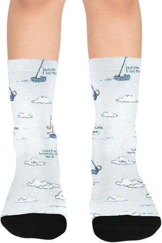 Nautical Fishing Design Blue Hiking Socks - Toddler Boys & Girls Warm Thick Thermal Winter Crew Socks for School, Daily Wear & Outdoor Activities in Kuwait
