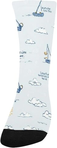 Nautical Fishing Design Blue Hiking Socks - Toddler Boys & Girls Warm Thick Thermal Winter Crew Socks for School, Daily Wear & Outdoor Activities in Kuwait