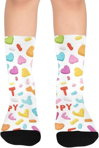 جوارب ملونة بنمط قلب للمشي لمسافات طويلة - جوارب شتوية حرارية سميكة دافئة للأطفال الصغار للأولاد والبنات للمدرسة، والارتداء اليومي والأنشطة الخارجية in Kuwait