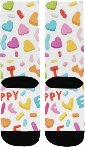 جوارب ملونة بنمط قلب للمشي لمسافات طويلة - جوارب شتوية حرارية سميكة دافئة للأطفال الصغار للأولاد والبنات للمدرسة، والارتداء اليومي والأنشطة الخارجية in Kuwait