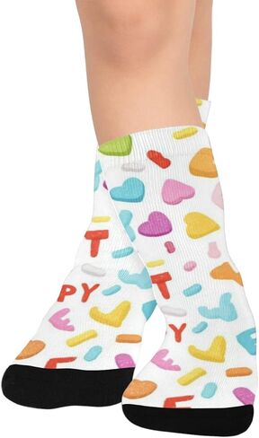 جوارب ملونة بنمط قلب للمشي لمسافات طويلة - جوارب شتوية حرارية سميكة دافئة للأطفال الصغار للأولاد والبنات للمدرسة، والارتداء اليومي والأنشطة الخارجية in Kuwait