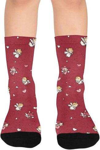 Red Angel Art Hearts Hiking Socks - Toddler Boys & Girls Warm Thick Thermal Winter Crew Socks for School, Daily Wear & Outdoor Activities in Kuwait