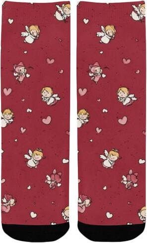 Red Angel Art Hearts Hiking Socks - Toddler Boys & Girls Warm Thick Thermal Winter Crew Socks for School, Daily Wear & Outdoor Activities in Kuwait