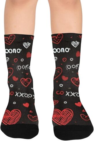 جوارب المشي لمسافات طويلة بتصميم الحب الأسود القديم - جوارب شتوية حرارية سميكة دافئة للأطفال الصغار للأولاد والبنات للمدرسة، والارتداء اليومي والأنشطة الخارجية in Kuwait