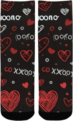 جوارب المشي لمسافات طويلة بتصميم الحب الأسود القديم - جوارب شتوية حرارية سميكة دافئة للأطفال الصغار للأولاد والبنات للمدرسة، والارتداء اليومي والأنشطة الخارجية in Kuwait