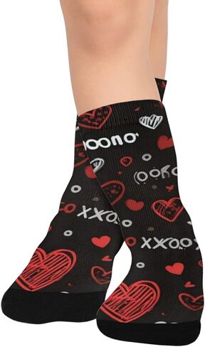 جوارب المشي لمسافات طويلة بتصميم الحب الأسود القديم - جوارب شتوية حرارية سميكة دافئة للأطفال الصغار للأولاد والبنات للمدرسة، والارتداء اليومي والأنشطة الخارجية in Kuwait