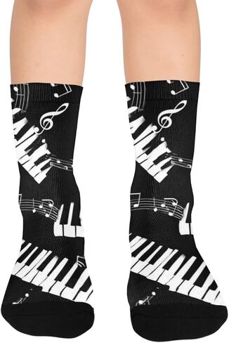 Musical Piano Keys Hiking Socks - Toddler Boys & Girls Warm Thick Thermal Winter Crew Socks for School, Daily Wear & Outdoor Activities in Saudi Arabia