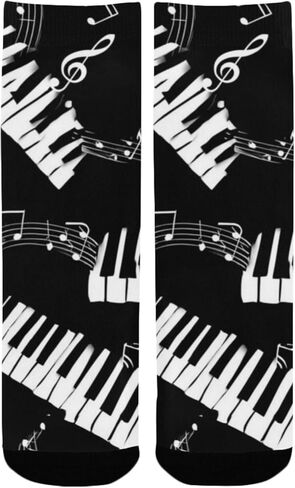 Musical Piano Keys Hiking Socks - Toddler Boys & Girls Warm Thick Thermal Winter Crew Socks for School, Daily Wear & Outdoor Activities in Saudi Arabia