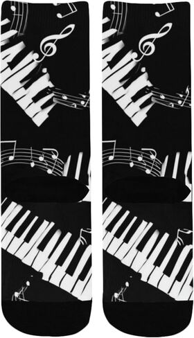 Musical Piano Keys Hiking Socks - Toddler Boys & Girls Warm Thick Thermal Winter Crew Socks for School, Daily Wear & Outdoor Activities in Saudi Arabia