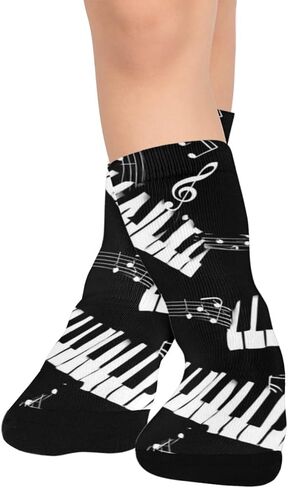 Musical Piano Keys Hiking Socks - Toddler Boys & Girls Warm Thick Thermal Winter Crew Socks for School, Daily Wear & Outdoor Activities in Saudi Arabia