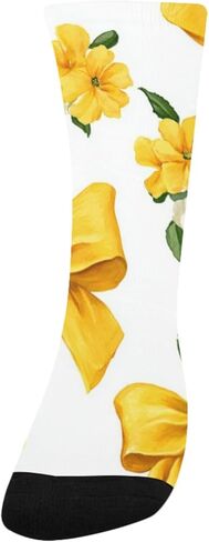 جوارب Yellow Bow Art Spring للمشي لمسافات طويلة - جوارب شتوية حرارية سميكة دافئة للأولاد والبنات الصغار للمدرسة، والارتداء اليومي والأنشطة الخارجية in Kuwait
