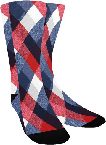 جوارب المشي لمسافات طويلة شبكية كلاسيكية منقوشة باللون الأحمر - جوارب شتوية حرارية سميكة دافئة للأولاد والبنات للمدرسة، والارتداء اليومي والأنشطة الخارجية in Kuwait