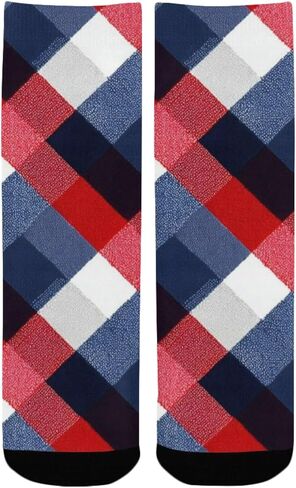 جوارب المشي لمسافات طويلة شبكية كلاسيكية منقوشة باللون الأحمر - جوارب شتوية حرارية سميكة دافئة للأولاد والبنات للمدرسة، والارتداء اليومي والأنشطة الخارجية in Kuwait