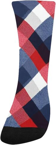 جوارب المشي لمسافات طويلة شبكية كلاسيكية منقوشة باللون الأحمر - جوارب شتوية حرارية سميكة دافئة للأولاد والبنات للمدرسة، والارتداء اليومي والأنشطة الخارجية in Kuwait