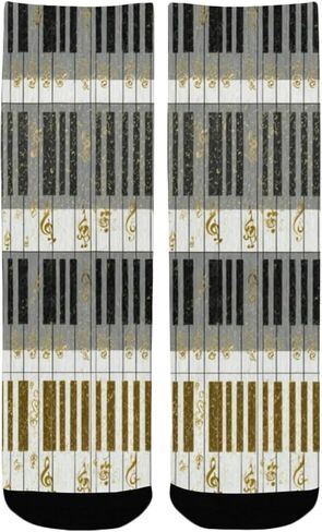 جوارب فنية للتنزه سيرًا على الأقدام من مفاتيح موسيقى البيانو - جوارب شتوية حرارية سميكة دافئة للأولاد والبنات للمدرسة، والارتداء اليومي والأنشطة الخارجية in Kuwait