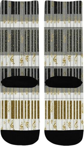 جوارب فنية للتنزه سيرًا على الأقدام من مفاتيح موسيقى البيانو - جوارب شتوية حرارية سميكة دافئة للأولاد والبنات للمدرسة، والارتداء اليومي والأنشطة الخارجية in Kuwait