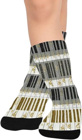 جوارب فنية للتنزه سيرًا على الأقدام من مفاتيح موسيقى البيانو - جوارب شتوية حرارية سميكة دافئة للأولاد والبنات للمدرسة، والارتداء اليومي والأنشطة الخارجية in Kuwait