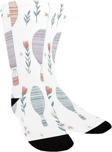 جوارب أرنب للمشي لمسافات طويلة على شكل زهور وبالونات - جوارب شتوية حرارية سميكة دافئة للأولاد والبنات للمدرسة، والارتداء اليومي والأنشطة الخارجية in Kuwait