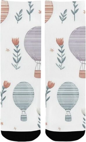 جوارب أرنب للمشي لمسافات طويلة على شكل زهور وبالونات - جوارب شتوية حرارية سميكة دافئة للأولاد والبنات للمدرسة، والارتداء اليومي والأنشطة الخارجية in Kuwait