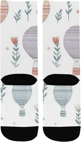 جوارب أرنب للمشي لمسافات طويلة على شكل زهور وبالونات - جوارب شتوية حرارية سميكة دافئة للأولاد والبنات للمدرسة، والارتداء اليومي والأنشطة الخارجية in Kuwait