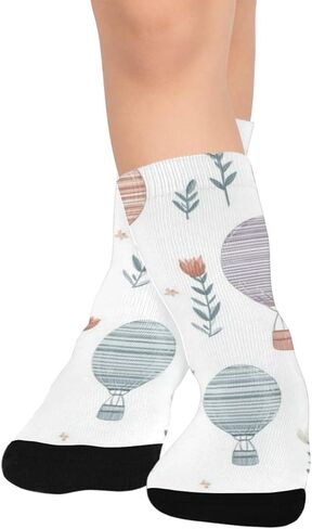 جوارب أرنب للمشي لمسافات طويلة على شكل زهور وبالونات - جوارب شتوية حرارية سميكة دافئة للأولاد والبنات للمدرسة، والارتداء اليومي والأنشطة الخارجية in Kuwait