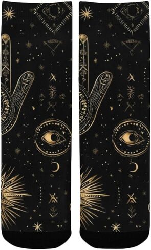 Dark Mystic Eye Art Hiking Socks - Toddler Boys & Girls Warm Thick Thermal Winter Crew Socks for School, Daily Wear & Outdoor Activities in Saudi Arabia