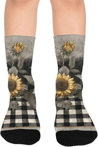 جوارب المشي لمسافات طويلة بلون رمادي عباد الشمس الريفي - جوارب شتوية حرارية سميكة دافئة للأولاد والبنات الصغار للمدرسة، والارتداء اليومي والأنشطة الخارجية in Kuwait