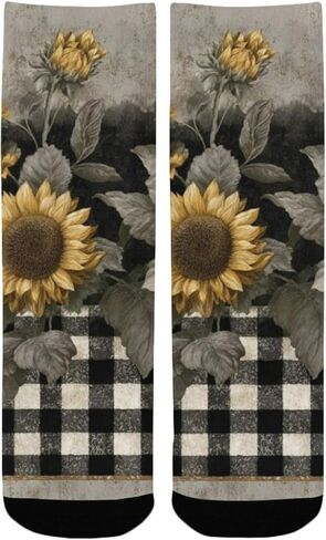 جوارب المشي لمسافات طويلة بلون رمادي عباد الشمس الريفي - جوارب شتوية حرارية سميكة دافئة للأولاد والبنات الصغار للمدرسة، والارتداء اليومي والأنشطة الخارجية in Kuwait