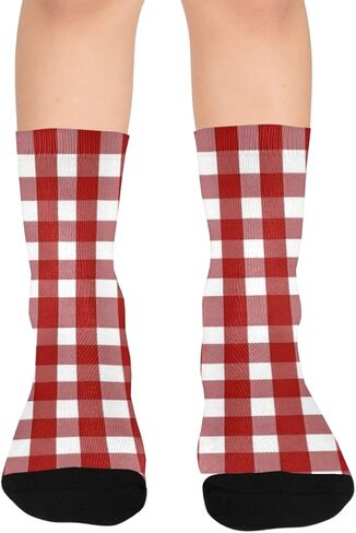 جوارب المشي لمسافات طويلة بنمط مربعات بيضاء كلاسيكية - جوارب شتوية حرارية سميكة دافئة للأطفال الصغار للأولاد والبنات للمدرسة، والارتداء اليومي والأنشطة الخارجية in Kuwait