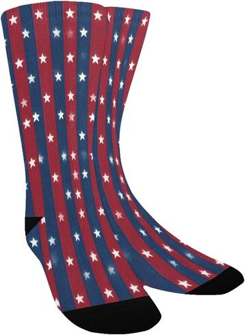 جوارب للمشي لمسافات طويلة مخططة بنجمة زرقاء حمراء - جوارب شتوية حرارية سميكة دافئة للأولاد والبنات الصغار للمدرسة، والارتداء اليومي والأنشطة الخارجية in Kuwait