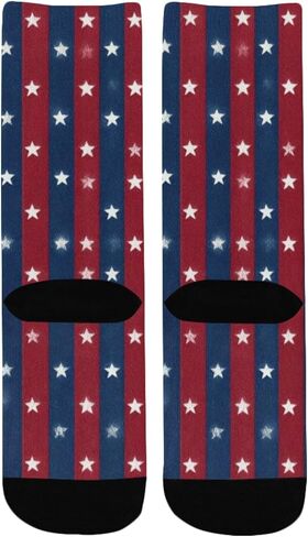 جوارب للمشي لمسافات طويلة مخططة بنجمة زرقاء حمراء - جوارب شتوية حرارية سميكة دافئة للأولاد والبنات الصغار للمدرسة، والارتداء اليومي والأنشطة الخارجية in Kuwait