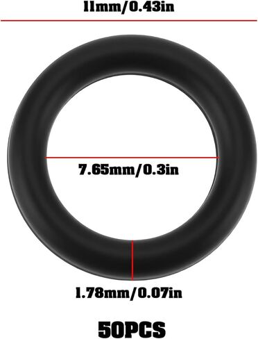 The Lord of the Tools 50x Nitrile Rubber O-Ring 7.65x1.78mm for Industrial Equipment and Household Appliances in Kuwait